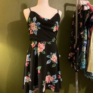 NWT B. Darlin black floral dress 11/12